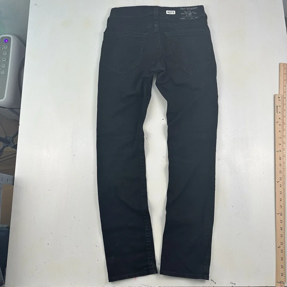 True Religion GENO Relaxed Slim Fit Jeans Men 30x33 Rinse Black Straight Stretch